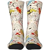 Bitterwin Socks Retro Art Unisex Adult Fun Cool 3D Print Colorful Athletic Sport Novelty Crew Tube Socks