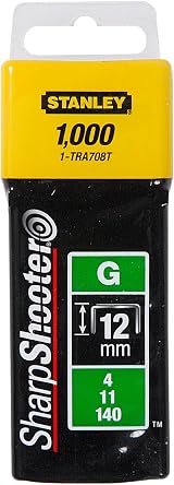 Stanley 1-TRA708T 12mm Heavy-Duty Staples 1000 Pieces Silver view 2