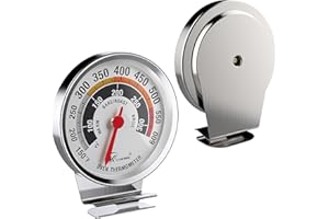 NSF Certified Oven Thermometer - KT THERMO 3in Analog Appliance Thermometer with Wide 150-600°F Temperature Range, Stainless 