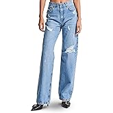 IT'S BASIC Straight Wide Leg Jeans for Women High Waisted, Relaxed Fit Trendy Womens Jeans Loose Denim Pants, Stonewashed