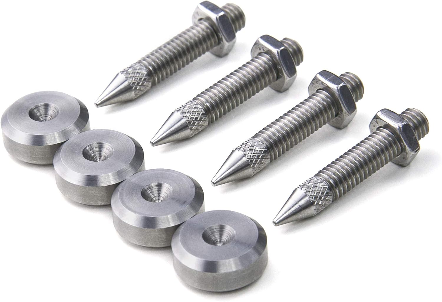 M6 Speaker Spikes Edelstahl & mm Edelstahl Pads Set mit 4 Spikes und
