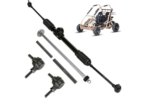 XIKOBY Steering Gear Assembly Compatible with Coleman KT196 Go Kart 196cc 6.5HP CK196 Kandi 110cc Gas Powered 4 Wheeler Quad DIY Racing Go Cart, Go-Kart Steering Gear Box with Ball Joint Parts