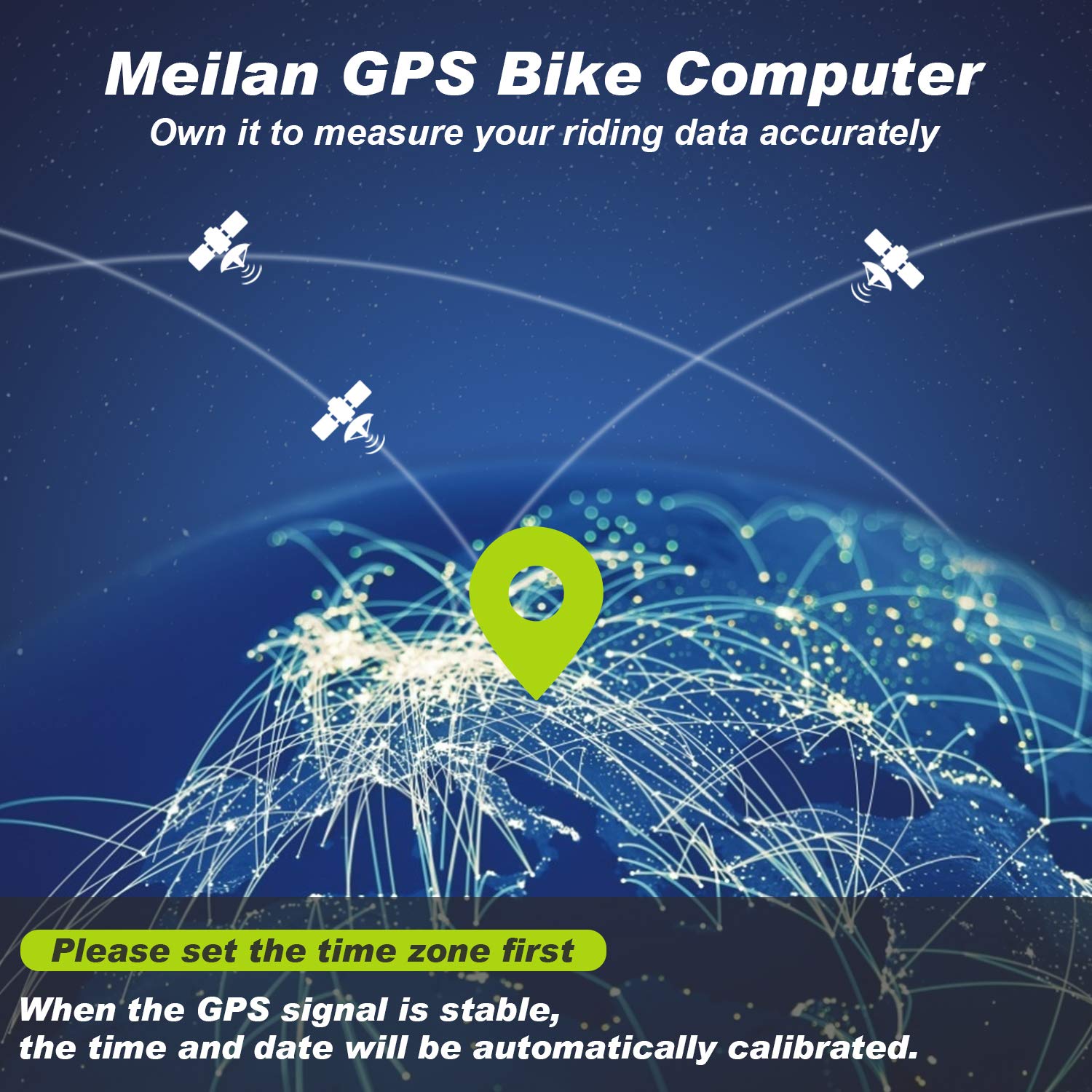 MEILAN M3 Mini GPS Bike Computer, Wireless Bike Odometer and Speedometer Bicycle Computer Waterproof Cycling Computer with LCD Backlight Display (White and Black)