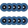3 x 3/8 Inch Flap Disc for Angle Grinder, 80 Grit Flap Wheel for General Purpose Metal and Stainless Steel, Type 27 Grinding Wheel, 10PACK