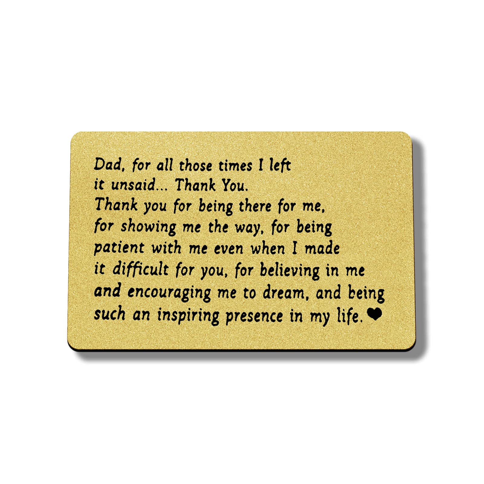 Fathers Day Gift Dad Wallet Card Insert Dad Gifts from Daughter Son,Metal Wallet Insert Card for Father Happy Birthday Gift for Dad Daddy Papa Christmas Keepsake Thank You Gift for Dad