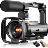 FlyFrost 8K Video Camera 88MP UHD WiFi Vlogging Cameras for YouTube 18X Digital Zoom IR Night Vision 3.0'' Touch Screen Camcorder with Microphone, Lens Hood, Stabilizer, Remote, Two Batteries