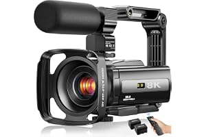 FlyFrost 8K Video Camera 88MP UHD WiFi Vlogging Cameras for YouTube 18X Digital Zoom IR Night Vision 3.0'' Touch Screen Camcorder with Microphone, Lens Hood, Stabilizer, Remote, Two Batteries