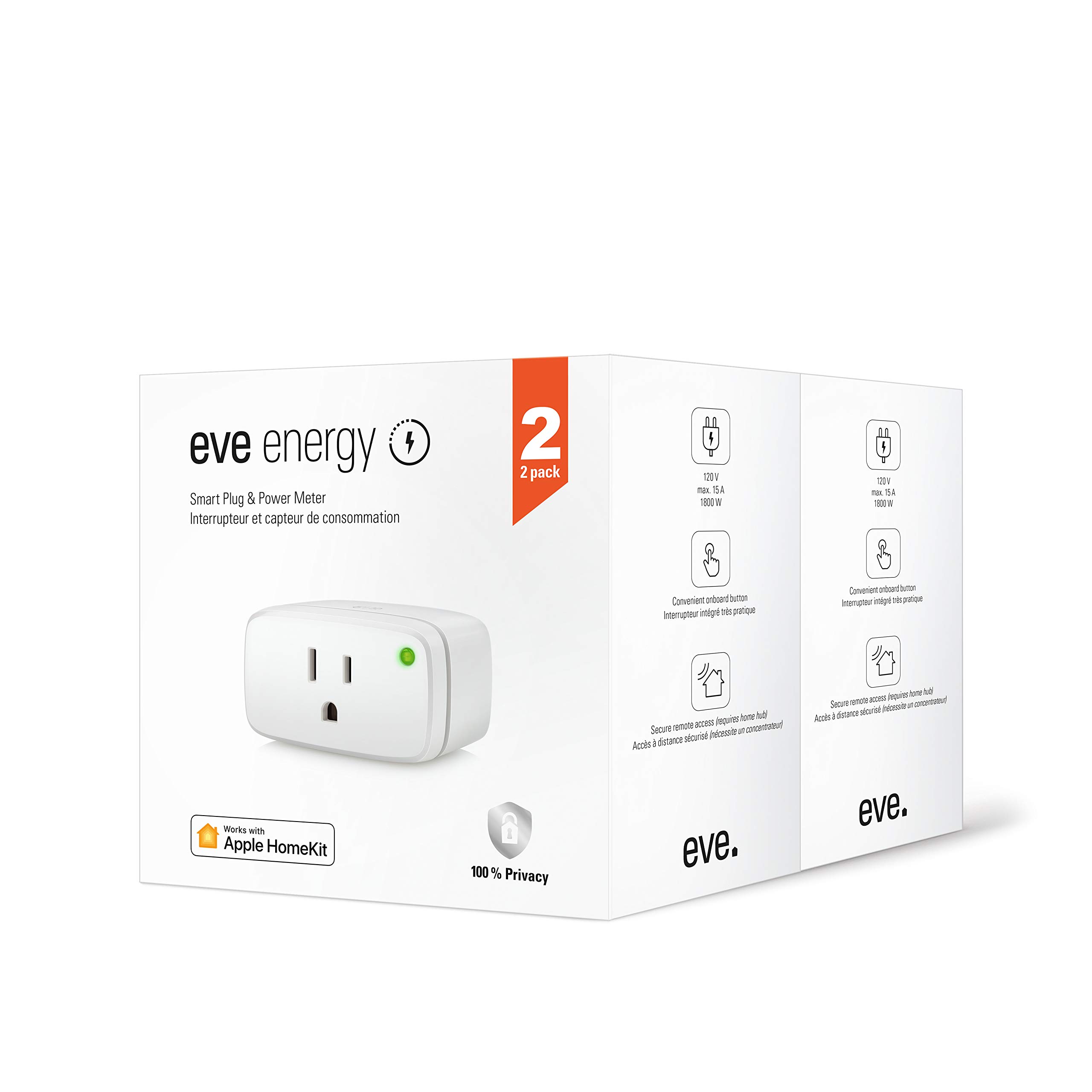 Buy Eve Energy 2 Pack Smart Plug & Power Meter with Builtin Schedules, switch a connected