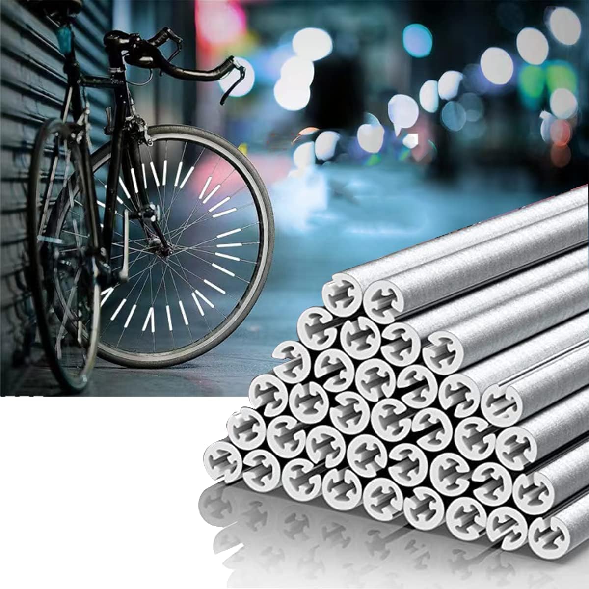 Tsathoggua 36 Pcs Spoke Reflectors for Bicycles, 360° Visibility Bike Spoke Reflectors, Bike Wheel Reflector Tube, Bike Spoke Skins, Waterproof Warning Spoke Lights Covers for Night Cycling Riding
