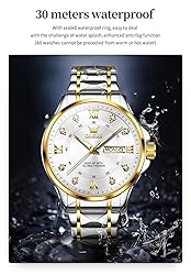 OLEVS Watch for Men Diamond Business Dress Analog