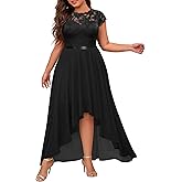 Miusol Women's Plus Size Formal Floral Retro Lace Elegant Bridesmaid Party Maxi Dress