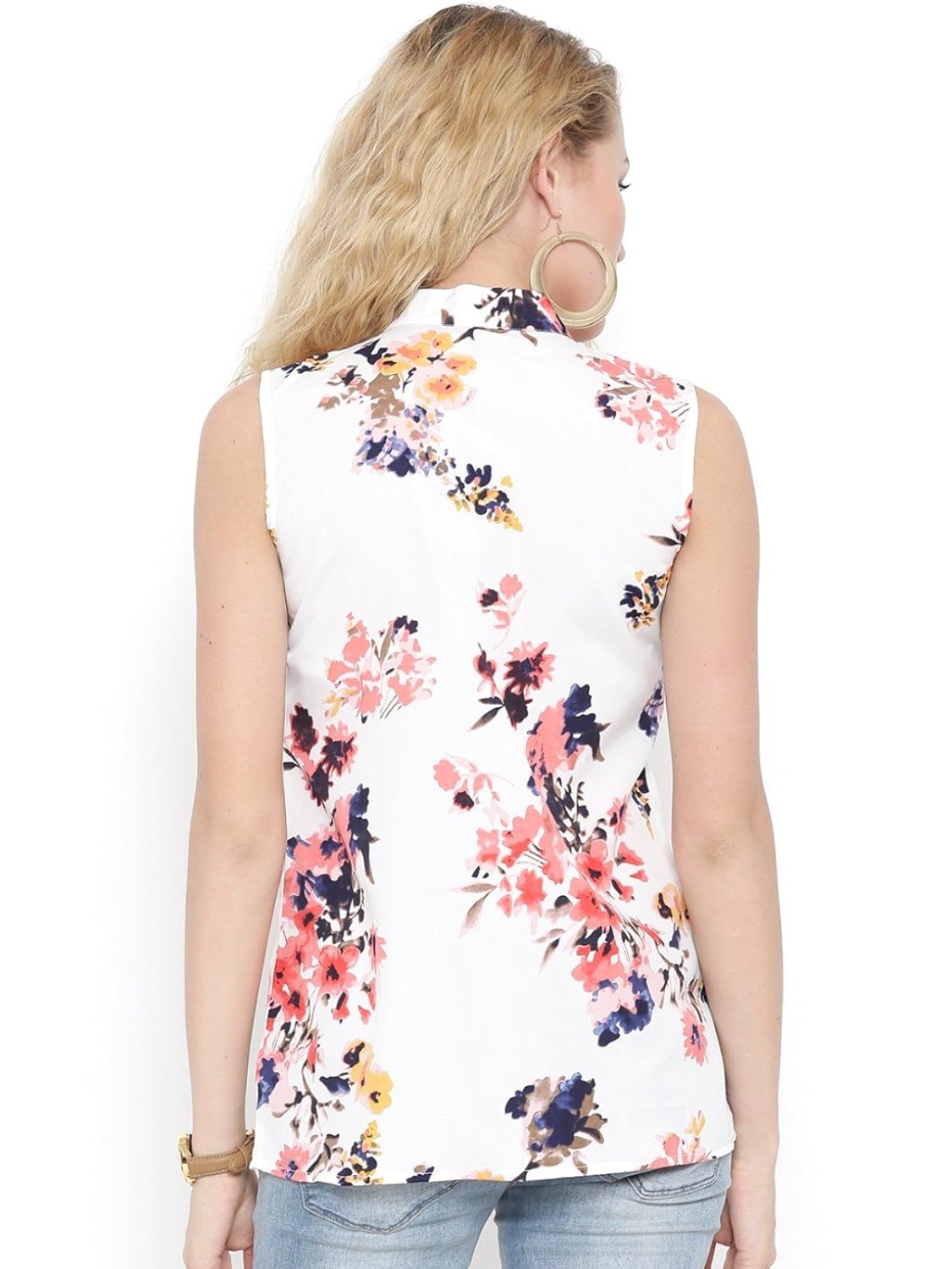 rare women off white crepe top (ep1267)