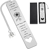 Sunflower Gifts Inspirational Bookmark for Women - Metal Bookmarks with Book Chain Book Markers for Book Lovers Back to School Coming of Age Gifts for Him Her Students Teachers