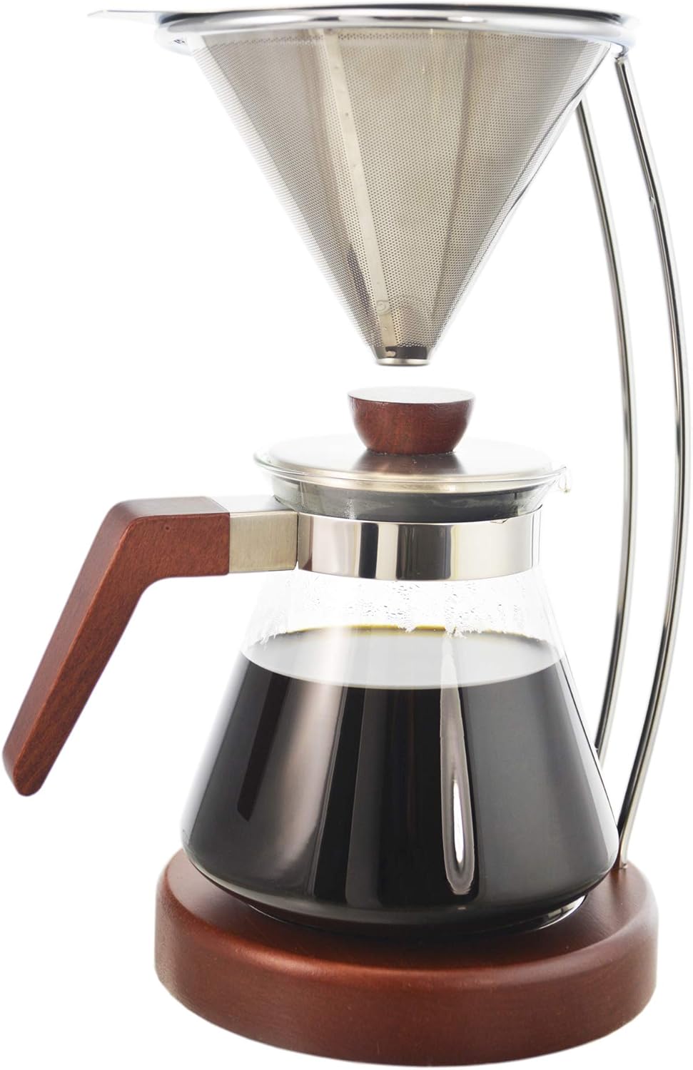GROSCHE Frankfurt Pour Over Coffee Maker System with Reusable coffee filter Filter and Coffee carafe. 600ml/20.3 fl. oz pour over coffee dripper