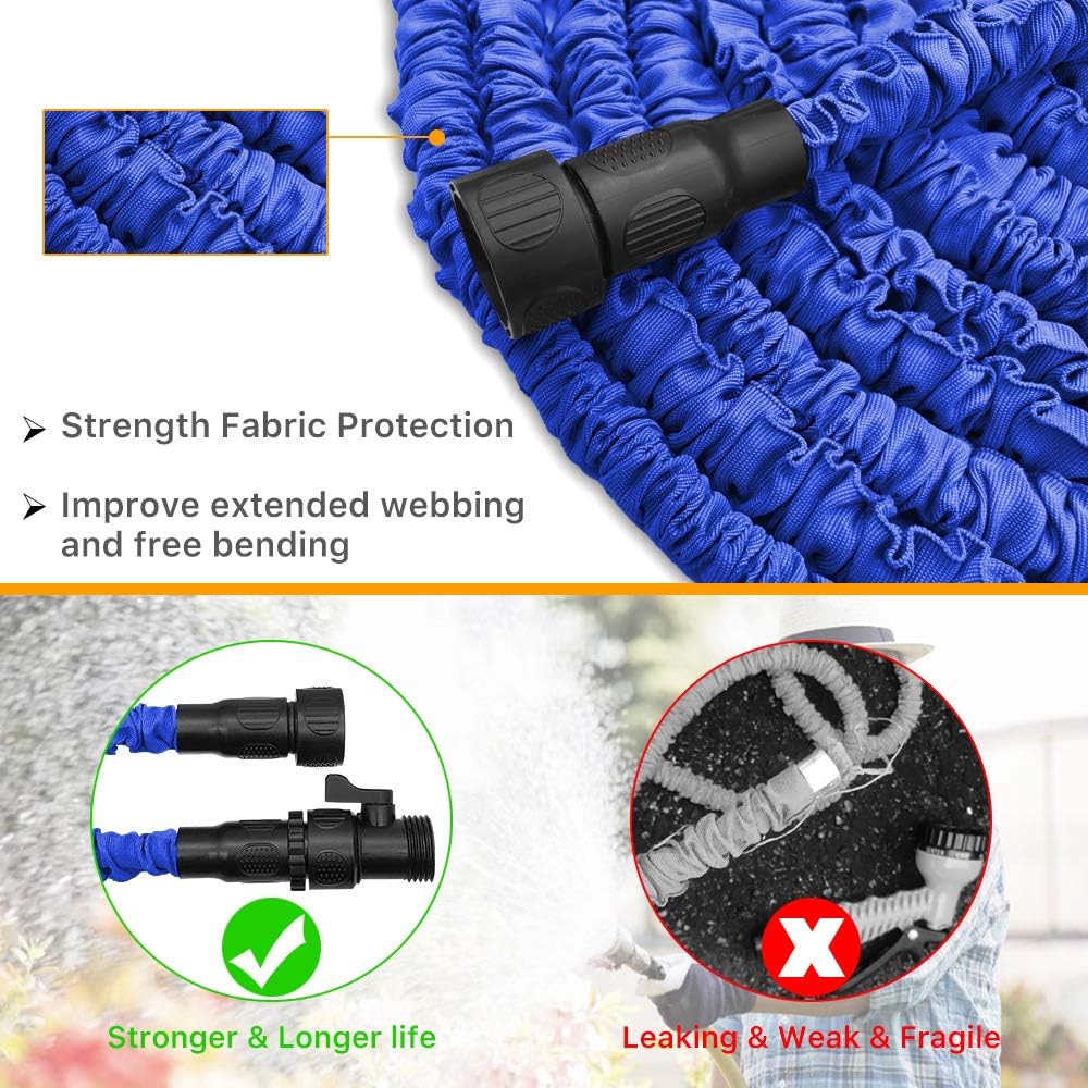 Garden Hose, Water Hose, Upgraded 50FT Flexible Pocket Expandable Garden Hose with 3/4" Fittings, Triple-layer Core, Flexi Expanding Hose useful house gifts for Outdoor Lawn Car Watering Plants (50FT) : Garden & Outdoor