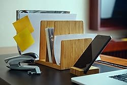 Kenley Desktop Organizer - Bamboo Wood File