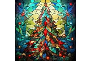 Apcufir Christmas Paint by Numbers for Adults,Christmas Tree Paint by Numbers on Canvas,DIY Paint by Number for Holiday Home Wall Decor 16X16 Inch