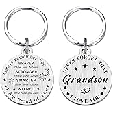 SOUSYOKYO I am Proud of You Grandson Keychain, Love Grandson Graduatiion Birthday Gifts from Grandma Grandpa
