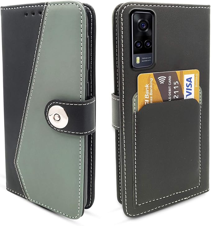 Pikkme Vivo Y31 Leather Flip Wallet Case Cover for Vivo Y31