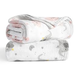 TILLYOU Micro Fleece Plush Soft Toddler Blanket for