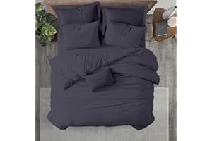 Kotton Culture 1 Pc Twin XL/Twin Duvet Cover Only-100% Egyptian Cotton Sateen 600 Thread Count Ultra Soft Premium Durable Comforter Cover Zipper Closure & Corner Ties - (Dark Grey, 68" X 90")