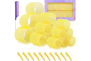 Bestienoly Hair Rollers for Long Hair, 29Pcs Velcro Rollers for Hair, Rollers Hair Curlers Jumbo Large Hair Roller Sets with Duckbill Clips and Comb, 3 Sizes Self Grip Hair Rollers for Long Medium Short Thick Fine Thin Hair DIY Hair Styles