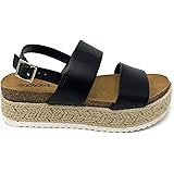SODA Kristin Topshoe Women's Open Toe Backstrap Espadrille Sandal