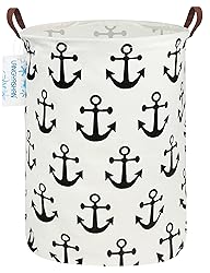 LANGYASHAN Laundry Basket Canvas Fabric Collapsible