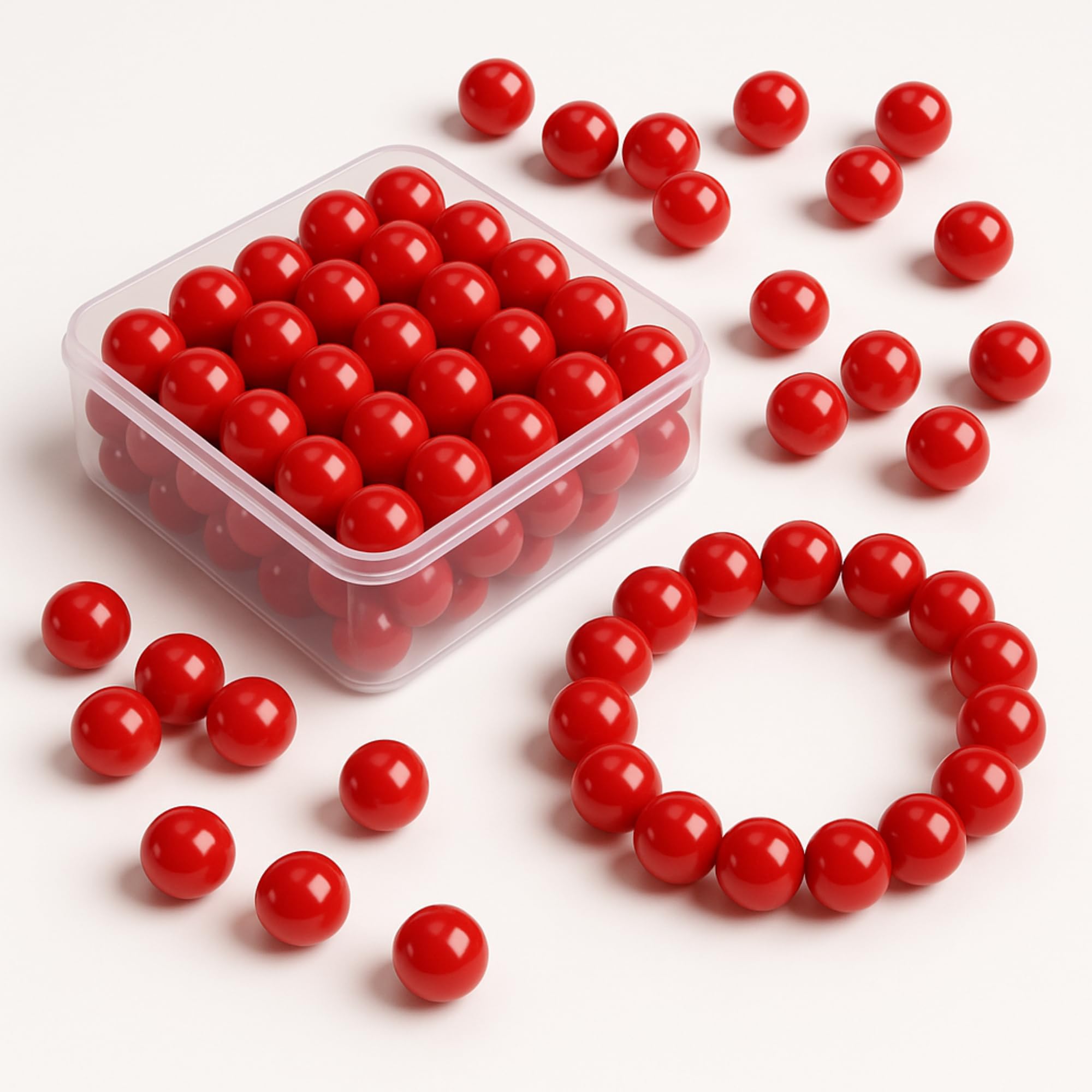 Colle 100pcs 8mm Red Agate Beads for Jewellery Making, Round Bulk Bracelet Bead for DIY Crafting, Crystal Beads for Bracelet Necklace Earring
