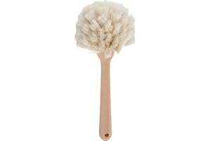 Fox Run Kitchen Brush, Natural Horsehair Fiber Dish and Glass Brush, 10"