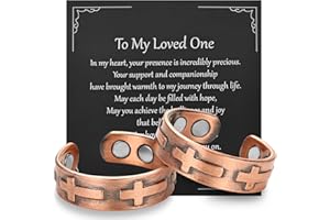 MagEnergy 2PCS Copper Rings for Men & Women, 99.9% Pure Copper Magnetic Adjustable Thumb Ring with Strong Magnet, Jewelry Gift with Present Box