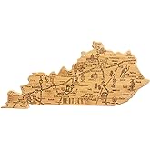 Totally Bamboo Destination Kentucky State Shaped Cutting Board, Charcuterie and Cheese Serving Board – Kentucky Gift for Home Décor or Everyday Kitchen Use
