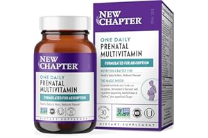 New Chapter Prenatal Vitamins, One Daily Prenatal Multivitamin with Methylfolate + Choline for Healthy Mom & Baby, Gluten Free & Non-GMO, 30 Count