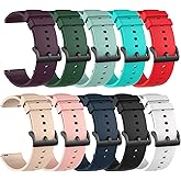 FitTurn [10-Pack] Compatible with BIGGERFIVE BW01 Brave/ BW02 Brave 2, 22mm Smartwatch Strap, Soft Silicone Glossy Replacement Wristband Sport Band Bracelet for Parsonver SR1/LW45/LW51 Watch Straps