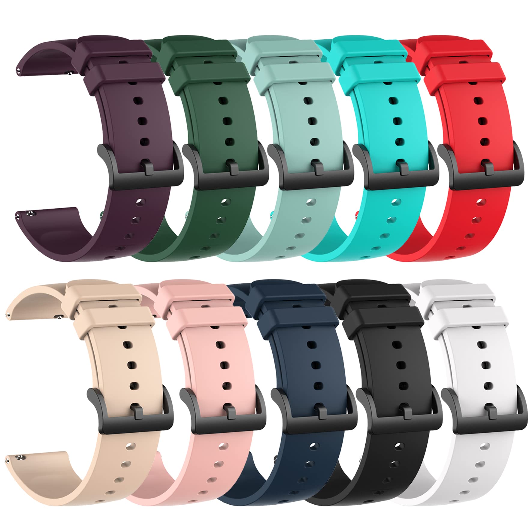 Photo 1 of [10-Pack]Compatible with Kospet Tank T2/T3/T3 Ultra/T3 Ultra 2/M2/M3/M3 Ultra Smartwatch Strap, 22mm Soft Silicone Glossy Replacement Wristband Sport Band Bracelet for Kospet Tank T2/T3/T3 Ultra/T3 Ultra 2/M2/M3/M3 Ultra