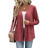 Zeagoo Lightweight Cardigan for Women 2026 Long Sleeve Open Front Casual Cardigans with Pockets