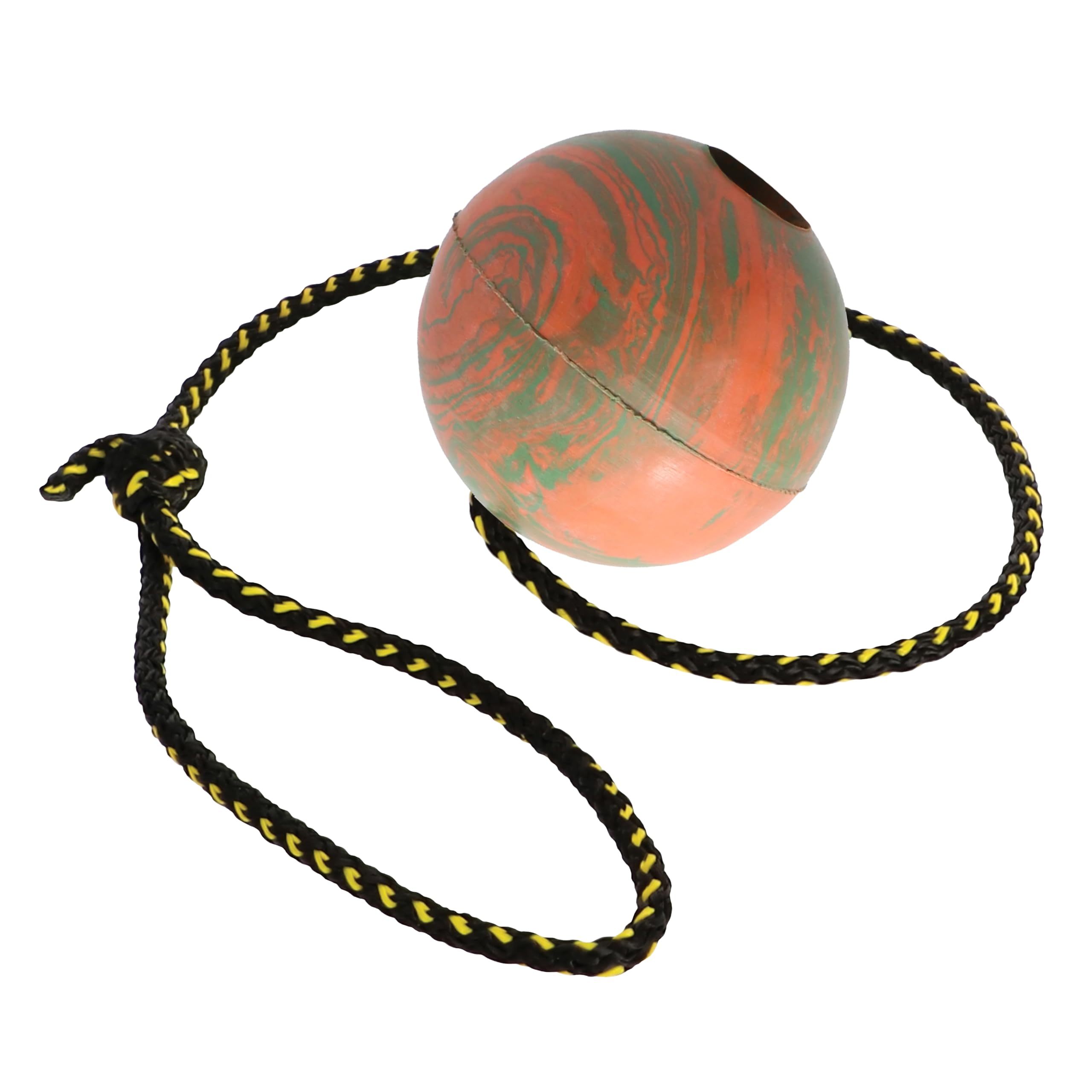 DINGO Smooth Dog Ball - Fully Rubber-Filled, with 60 cm Long Rope - Suitable for Fetching, Dog Sports, Agility, Playtime - Medium Size - Random Colour (17299-2)