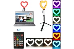 VWMYQ Video Conference Lighting with Remote,Zoom Lighting for Computer,10 Light Modes and 7 Brightness Level,Webcam Light for Zoom Call Lighting | Remote Working | TikTok (10 Light Modes,Pink Shell)