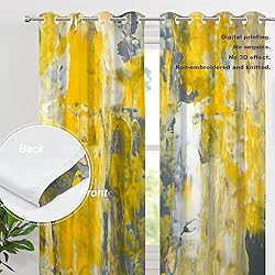 Batmerry Yellow Modern Abstract Painting Blackout