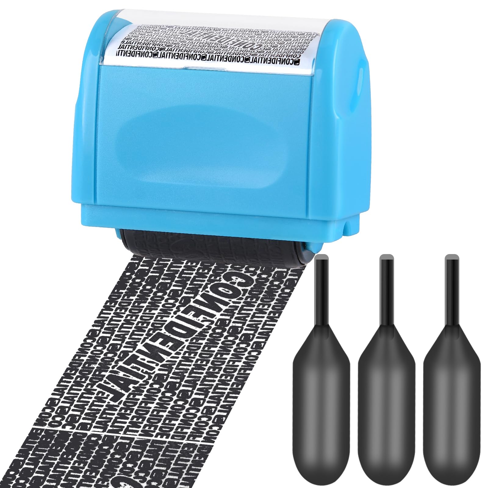 Xnourney Wide Data Defender Roller Stamp, Identity Theft Protection Roller Stamp,Confidential Address Blocker with 3 Refills, Information Blocker for Privacy ID Address Security — image 1