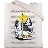 CMNIM Narnia Lamp Post Tote Bag Fantasy Inspired Book Lovers Literature Shopping Bag Bookish Book Nerd Gift