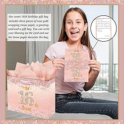 Vichona Rose Gold 16th Birthday Gift Bag for