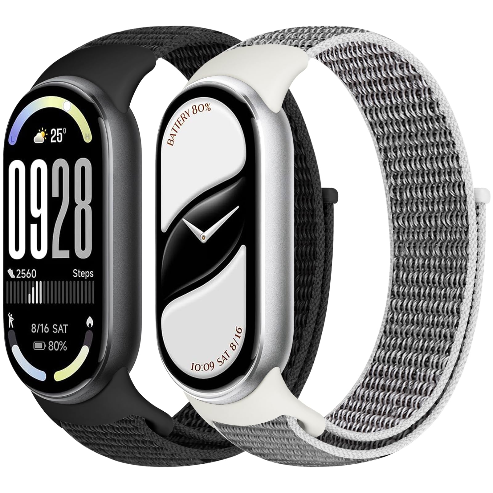 Runostrich Nylon Straps Compatible with Xiaomi Smart Band 10/9/8 Soft Nylon Loop Strap Breathable Adjustable Replacement Band for Women Men