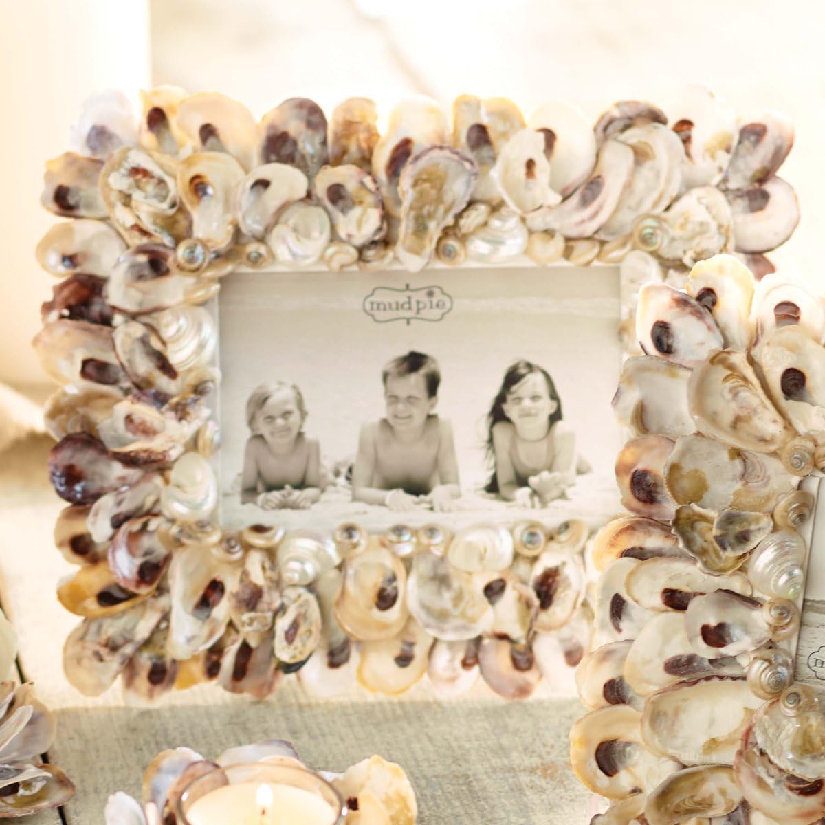 Mud Pie Oyster Shell Picture Frame 4" x 6"