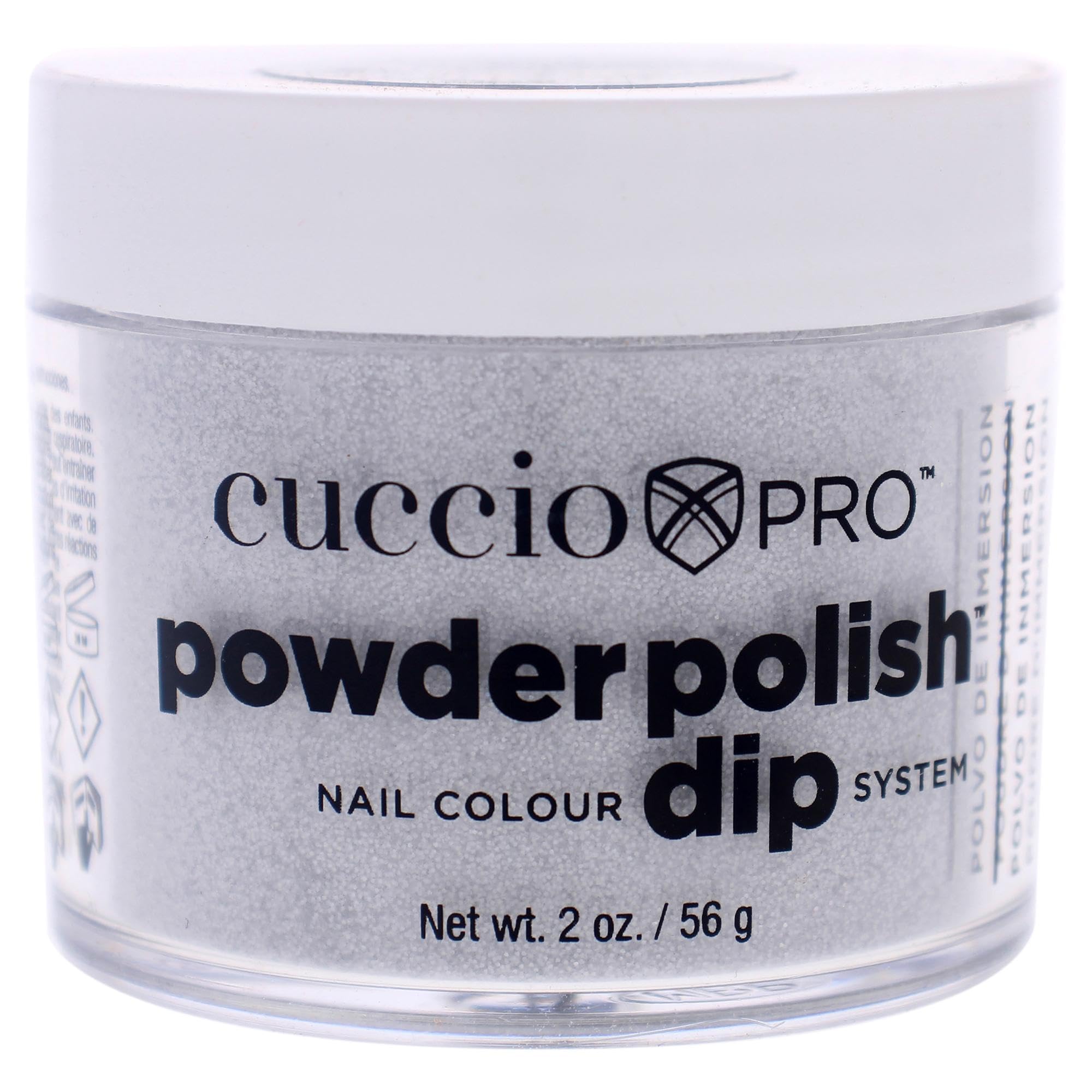 Cuccio Powder Polish Dip 56 g, Silver with Rainbow Mica