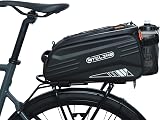 HOMPER Waterproof Bike Rack Pannier Bag 9L EVA Hard Shell Reflective Black