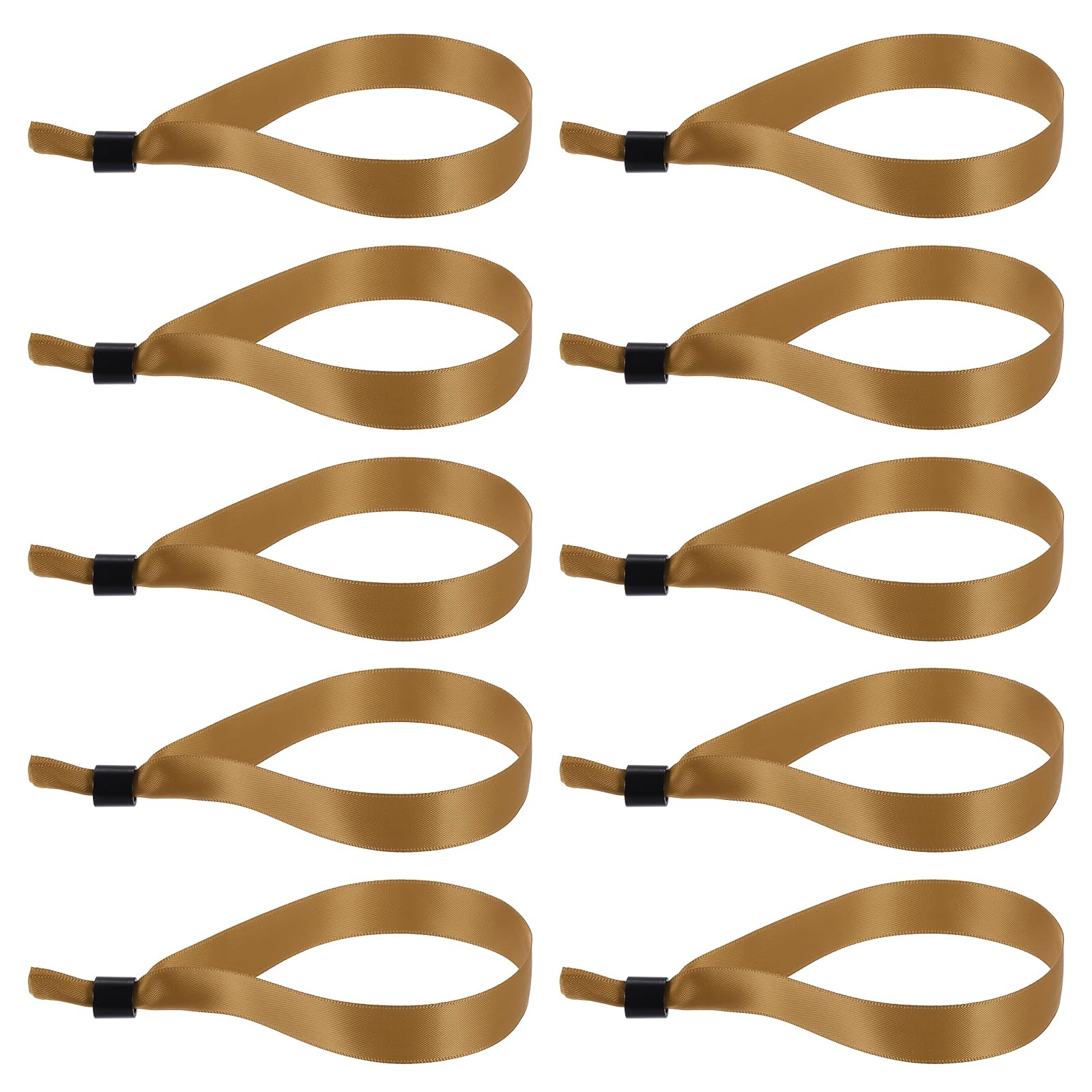 PATIKIL Disposable Cloth Wristbands for Events, 100 Pcs Adjustable Cloth Event Wristbands Colored Wrist Bands for Concert Club Parties, Brown, 13.8"x0.6"