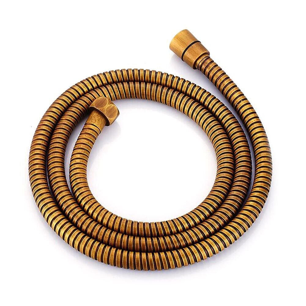 1.5m Stainless Steel Antique Brass Shower Hose Replacement Hand Spray Pipe (Bronze 1.5m)