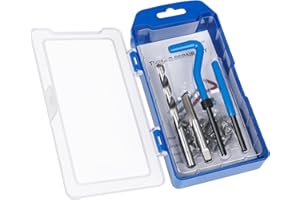 JMMRRR 30PC SAE Thread Repair Kit 5/16-18 inch, Helicoil Repair Kit with HSS Drill, Rethreading Tools for Internal Screw Holes Repairing (Blue)
