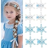 YISSION Sparkly Snowflake Hair Clips for Women & Girls - Ice-Style Glitter Hair Accessories for Dress Up, Winter & Party (8 Pieces)